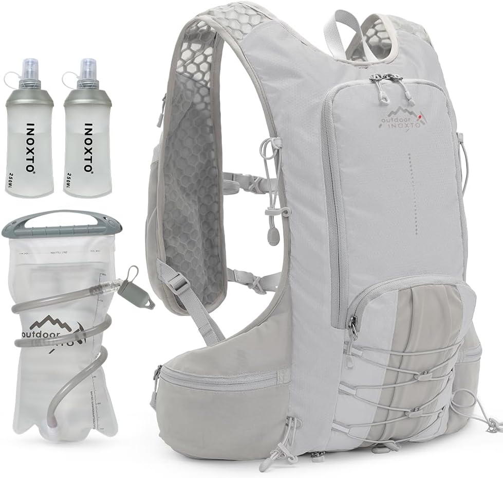 INOXTO Hydration Pack Backpack ，Water Backpack with 2L Leakproof Water Bladder, Running Hydration Vest for Man, Daypack for Cycling Motocross Climbing Trail Running