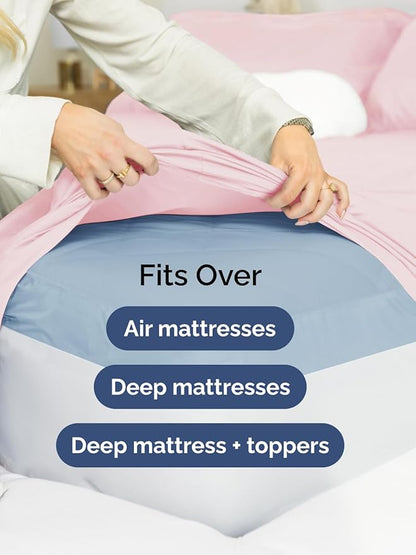Extra Deep Pocket Twin Sheets - 3 Piece Breathable & Cooling Bed Sheets - Hotel Luxury Bed Sheet Set - Soft, Wrinkle Free & Comfy - Easily Fits Extra Deep Mattresses - Deep Pocket Lavender Pink Sheets