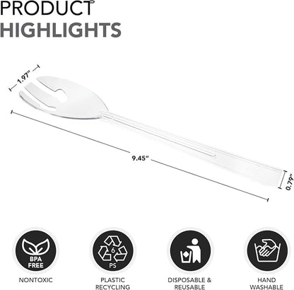 Party Essentials Plastic Party Buffet Serving Utensils Kit, Spoons/Forks/Tongs
