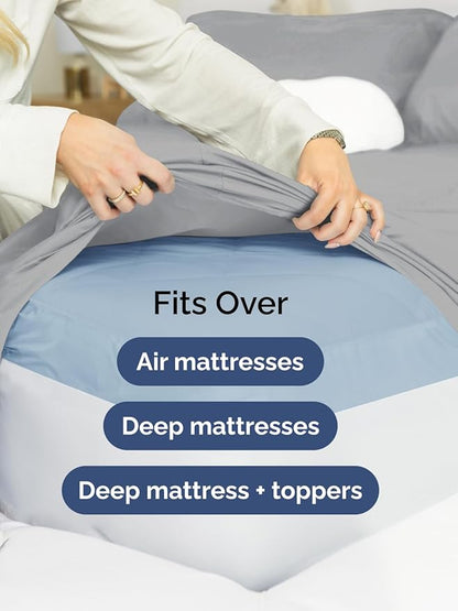 Extra Deep Pocket Twin XL Sheets - 3 Piece Breathable & Cooling Bed Sheets - Hotel Luxury Bed Sheet Set - Soft, Wrinkle Free & Comfy - Easily Fits Extra Deep Mattresses - Deep Pocket Steel Blue Sheets