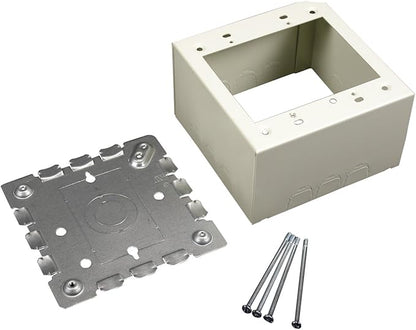Legrand Wiremold V5744S-2 Metal Raceway for Extending Power, 500 and 700 Series, 2 Gang Extra Deep Switch and Outlet Box, 2 1/4" Deep, Ivory (1 Pack)