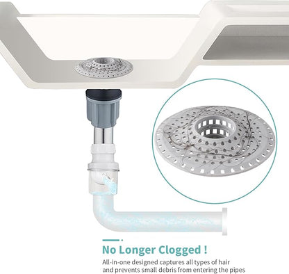 Bathtub Drain Hair Catcher,Silicone Tub Hair Catcher Drain Protector,All-in-one Shower Hair Drain Catcher Strainer for 1.48'' to 1.76'' Regular Drains, 3PCS(Patent Pending)