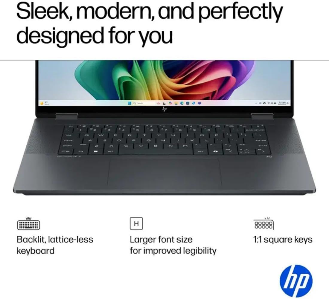 HP OmniBook X Flip 16 2-in-1 Laptop: 16" FHD+ Touchscreen, Intel Core Ultra 7 (NPU 47 Tops), 16GB RAM, 1TB SSD, Intel Arc 140V GPU, Copilot+ PC, Eclipse Gray, W/Pen Accessories, Windows 11