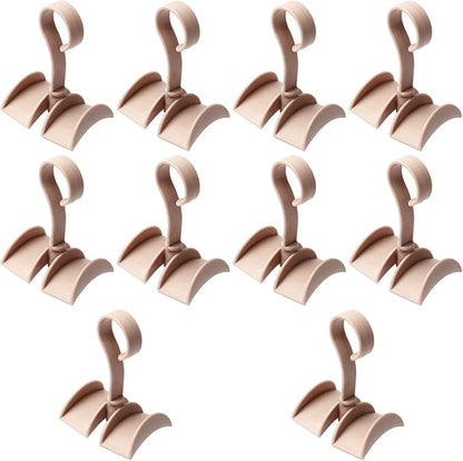 Rotating Belt Hanger 360°Rotatable Organizer 4 Hangers for Drying Towels Bras Clothes Gloves Plastic Laundry Sock Drying Hanger Pink 10Pcs