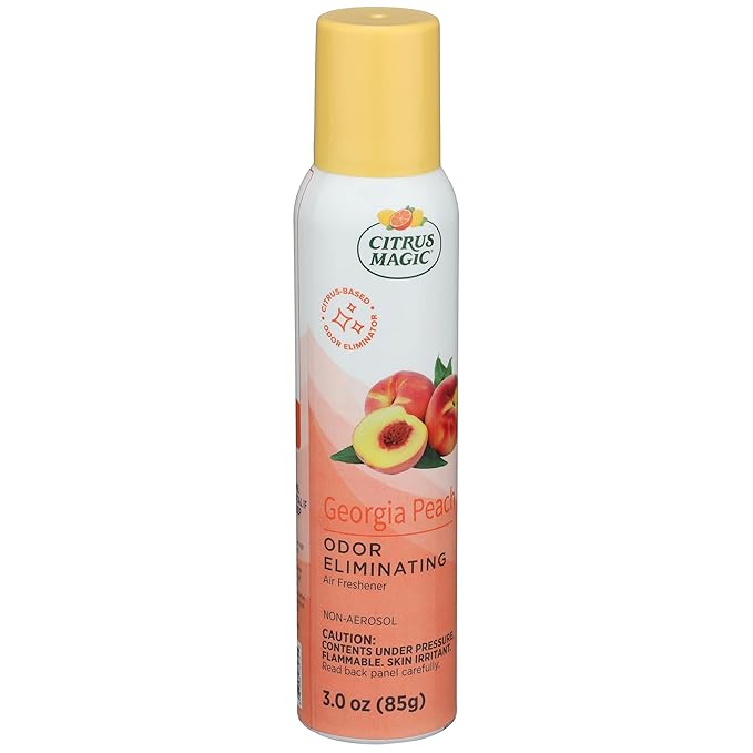 Citrus Magic Odor Eliminating Air Freshener Spray, Georgia Peach, 3-Ounce, Pack of 3