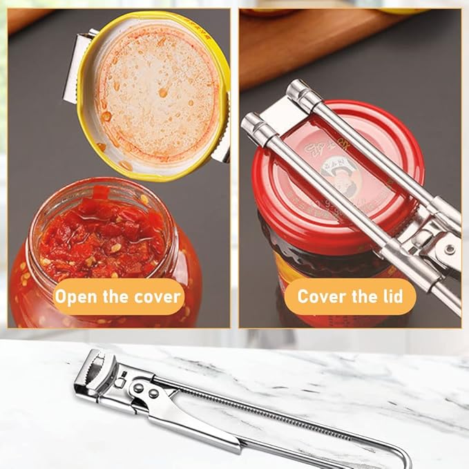 Adjustable Multifunctional Stainless Steel Can Opener, 2026 New Stainless Steel Can Opener Bottle Jar Lid Gripper Household Kitchen Tool, Manual Jar Bottle Opener Kitchen Accessories (3 Pcs)