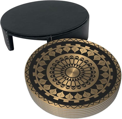 Drink Coasters with Holder Stand Set of 6