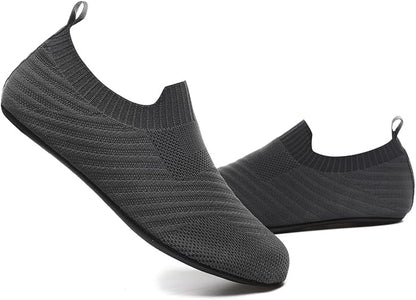 QZKDM Lightweight Slip on Grip Indoor House Slippers Barefoot Non Slip Home Exercise Yoga Shoes for Men Women