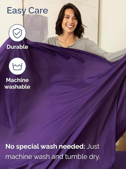 Extra Deep Pocket Full Sheets - 4 Piece Breathable & Cooling Bed Sheets - Hotel Luxury Bed Sheet Set - Soft, Wrinkle Free & Comfy - Easily Fits Extra Deep Mattresses - Deep Pocket Purple Sheets Set