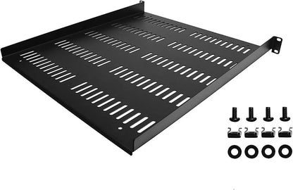 StarTech.com 1U Server Rack Shelf - Universal Vented Rack Mount Cantilever Tray for 19" Network Equipment Rack & Cabinet - Durable Design - Weight Capacity 55lb/25kg - 20" Deep (SHELF-1U-20-FIXED-V)