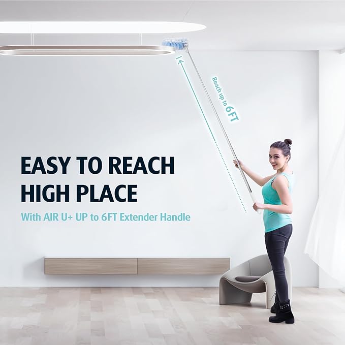 6 ft Extendable Duster Handle with 20 Pcs, Compatible with Swiffer, Disposable Microfiber Dusting Pads for Home Cleaning, Ceiling, Fan, Window, Hard-to-Reach Areas