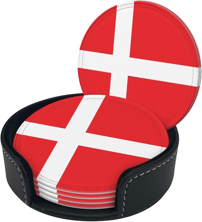 Danish Flag Coasters for Drinks