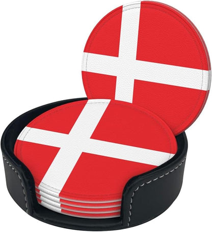 Danish Flag Coasters for Drinks