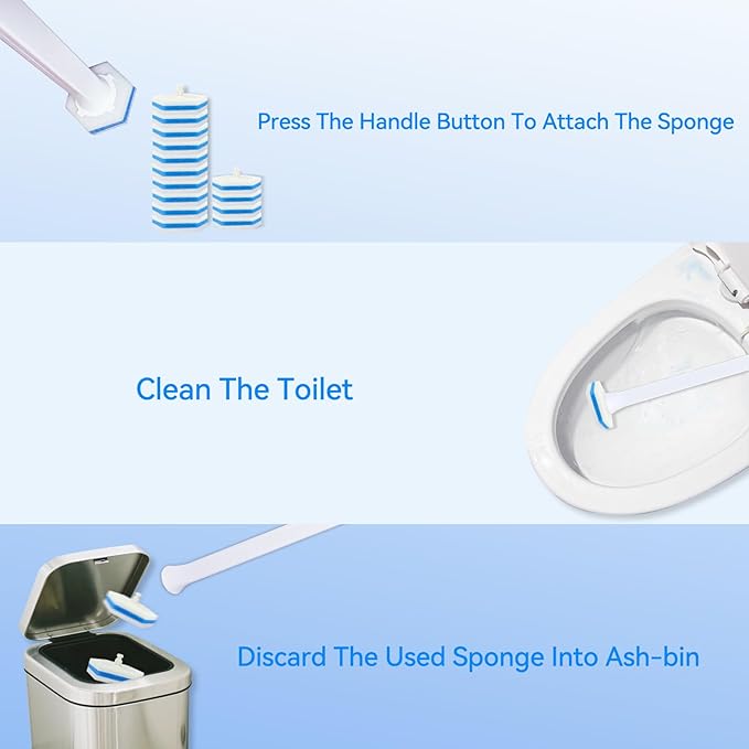 Aimery 100 Counts Blue Disposable Toilet Bowl Cleaning Wand Refills Compatible With Clorox(100,Blue)