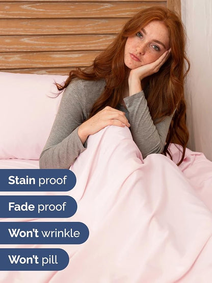 Extra Deep Pocket Cal King Sheets - 4 Piece Breathable & Cooling Bed Sheets - Hotel Luxury Bed Sheet Set - Soft, Wrinkle Free & Comfy - Easily Fits Extra Deep Mattresses - Lavender Pink Sheets Set