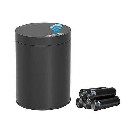 Bathroom Trash Can with Lid 2.6 Gallon Stainless Steel TrashCans Automatic Bathroom Garbage Can for Bedroom, Kitchen, Office