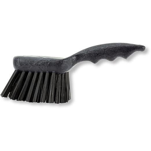 SPARTA 40541EC03 Plastic Scrub Brush, Utility Brush, Kitchen Brush With Hanging Hole For Cleaning, 8 Inches, Black, (Pack of 6)