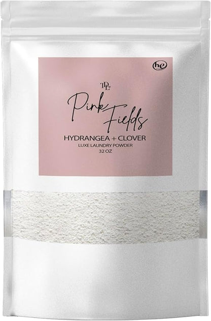 Home 'PINK FIELDS' Natural Laundry Detergent Powder – Hydrangea & Clover Scent – HE & Standard Machines – Stain & Odor Remover – Nontoxic & Biodegradable (32 oz / 64 Loads)