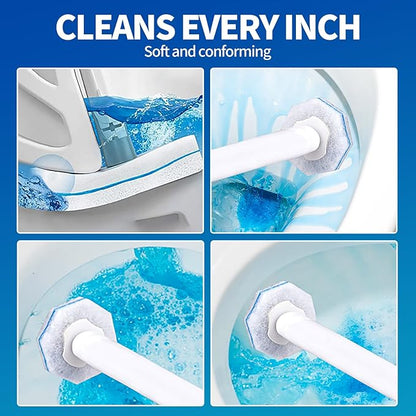 30 Count Disposable Toilet Brush Heads, Toilet Bowl Wand Refills for Toilet Cleaning, toilet scrubber refill，disposable toilet brush headrefills，Toilet Cleaning Sponges Heads for Bathtub, Floor, Drain