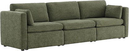 CHITA Oversized Modular Sectional Convertible Fabric Sofa Set, FSC Certified Extra Large Sectional Deep Seat Couch for Living Room, 112 inch Width,3 Seat Modern Modular Sofa, Moss Green