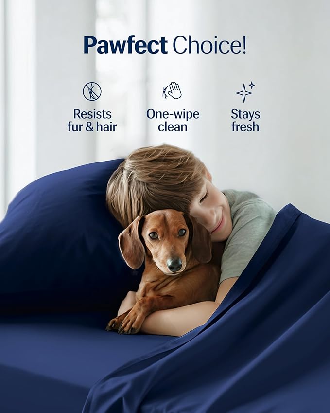 REST® Evercool®+ Starter Sheet Sets, Twin XL Size, Blue, Breathable Bed Sheet for Hot Sleeper and Night Sweats, with Pillowcases, Ionic+ Self-Cleaning Silver Yarn for Sensitive Skin,3PCS No Flat Sheet