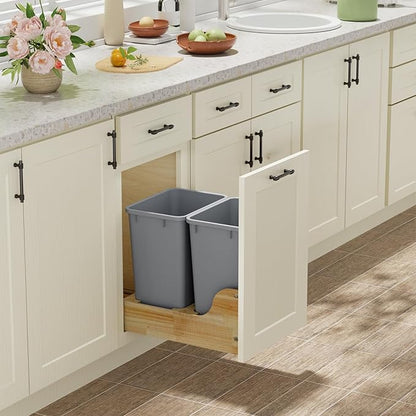 ROOMTEC Lightweight and Durable Slim Trash Can, Wastebaskets for Office, Workspace, Kitchen, Bathroom