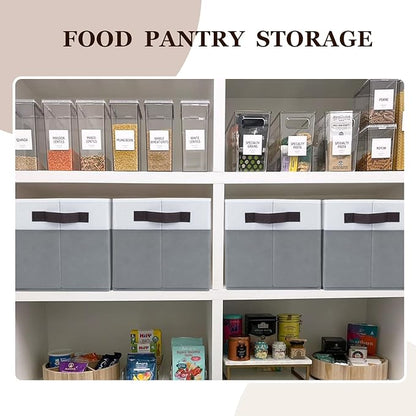 4 Pack Large Closet Storage Baskets Bins for Shelves | Fabric Closet Organizers and Storage with Handles Home Organization | Decorative Collapsible Baskets for Organizing Clothes Toy Nursery 14"x10"