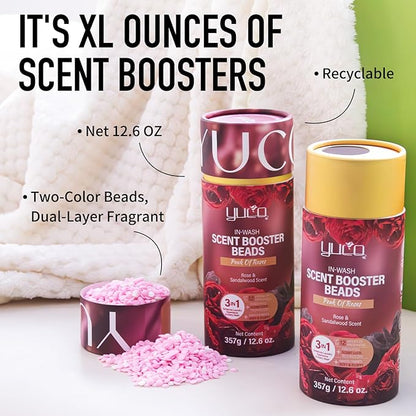 YUCO Scent Beads Laundry Natural,Ultra-Concentrated Two-Color Laundry Beads,Effective Fabric Deodorizer,Soften,Static Free,Microcapsule Technology Scent Lock Fresh Last 12Weeks(Ocean Cedarwood,12.6OZ)