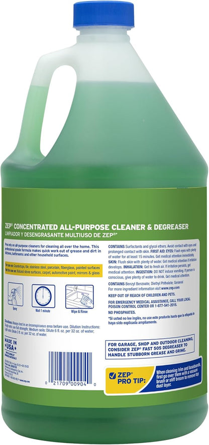 Zep All-Purpose Cleaner and Degreaser 128 oz ZU0567128 (Pack of 2) Cleans Almost Any Surface