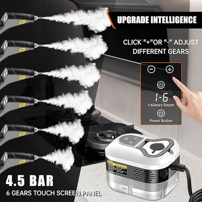 High Pressure Steam Cleaner, 2500W Portable High Temp Bathroom Power Steamer Cleaning Machine Steam Cleaner For Home Use Kitchen Grease Car Cleaning