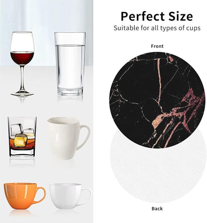 Heat-Resistant Leather Coasters Set of 6, Modern Beverage Coasters