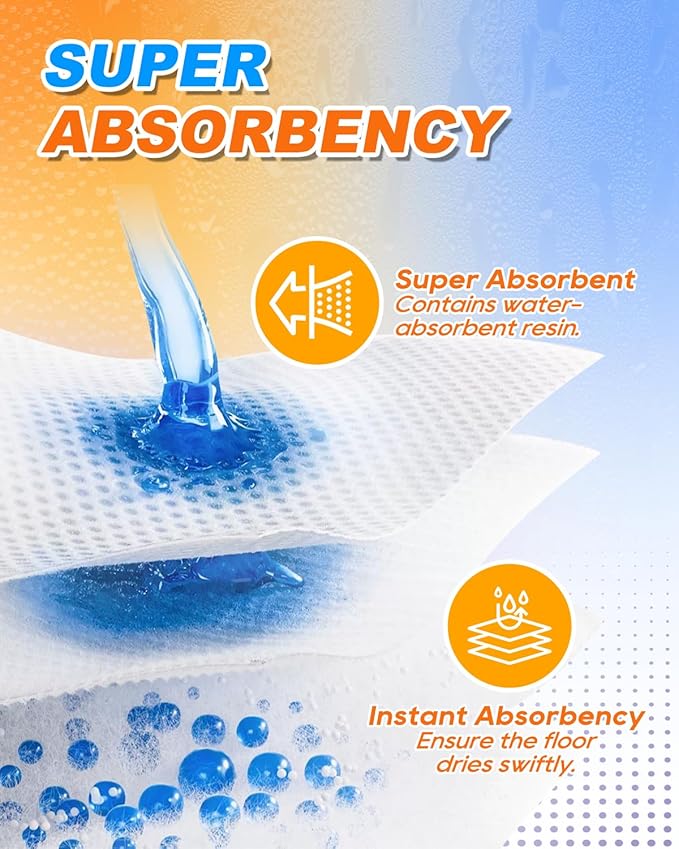 Spray Mop Pad Refill Compatible with Swiffer WetJet Mop, Disposable Multi Surface Floor Mop Pads, Thickness & Absorbent, 24 Count