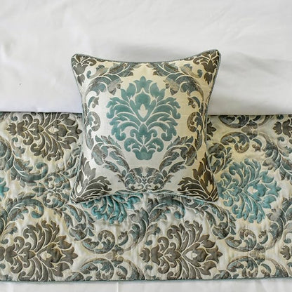 The HomeCentric King/Queen/Twin Blue Designer CA King 86"x18" Bed Runner Without Pillow Cover, Damask Bed Scarf on Jacquard Fabric - Royal Elegance
