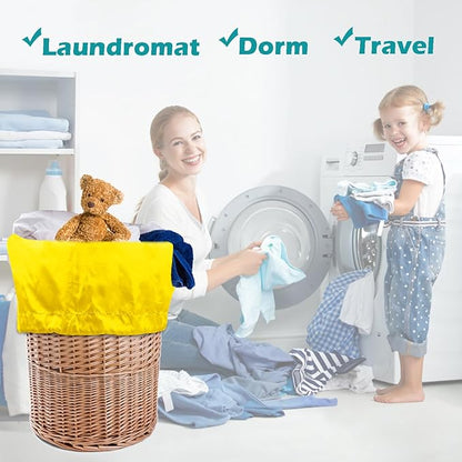 Heavy Duty Laundry Bag 2 Pack XL Nylon Laundry Bags with Straps, Washable Large Dirty Clothes Organizer with Drawstring Closure, Travel Washing Bag Fit a Laundry Hamper or Basket