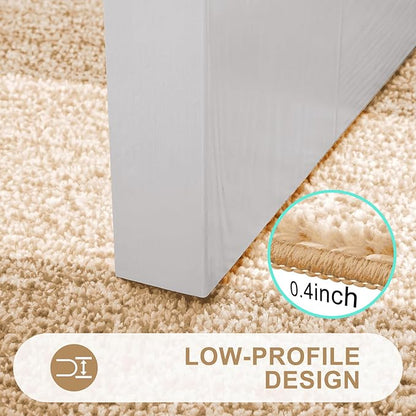 Kitinjoy Indoor Outdoor Door Mat, 48x30 Non-Slip Absorbent Dirt Trapper, Low-Profile Washable Inside Entrance Front Floor Mat, Sturdy Soft Entry Doormats for Entryway, Beige