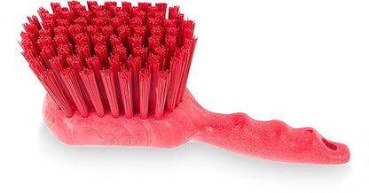 SPARTA 40541EC05 Plastic Scrub Brush, Utility Brush, Kitchen Brush With Hanging Hole For Cleaning, 8 Inches, Red