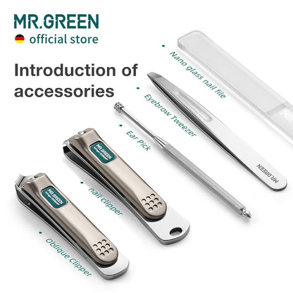 MR.GREEN Colorful Manicure Set Practical Pedicure Kits Nail Clippers Personal Care Tools Facial Hair Scissors with Fashion Case (Mr-6684 Purple)