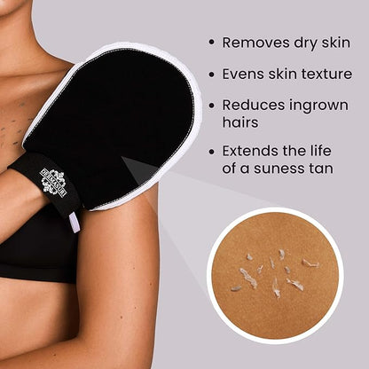 Dermasuri - Deep Exfoliating Glove - Korean Exfoliating Mitt - Reusable Body Scrubber for Shower - Buffs Dry Dead Skin - Keratosis Pilaris Treatment Scrub - Stocking Stuffer Gifts for Women & Men - XL