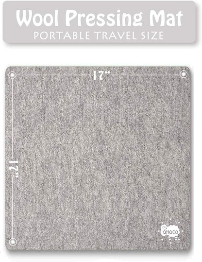 Wool Ironing Mat for Quilting - 17" x 17" XL Large Felt Ironing Pad 1/2" Thick, 100% New Zealand Wool Heat Resistant for Ironing, Sewing, Cutting on Ironing Board, Tabletop, Dryer, Countertop