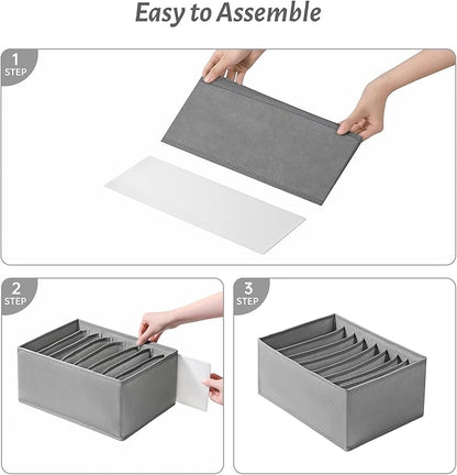 Coorganisers4 Packs T-shirt Drawer Organizers for Clothing,8 Grids Compartment Wardrobe Storage Box, Clothes Organizer for Folded Clothes, T-shirt, Legging-12.59''x9.05''x5.9