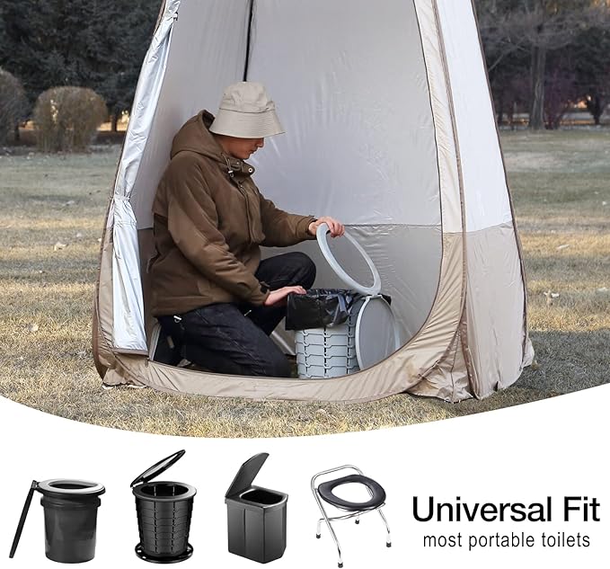 TRIPTIPS Biodegradable Portable Toilet Bags 8 Gallon｜40 Count Camping Toilet Bags for Portable Potty,Leak-Proof 100% Compostable Toilet Bags 5 Gallon Bucket，Toilet Waste Bags for Outdoors