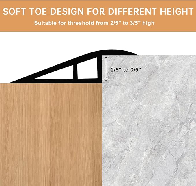 Vinyl Door Threshold Flooring Transition Strip Self Adhesive Carpet Edging Strip for Laminate Doorway Edge Threshold from 2/5" to 3/5" (Light Yellow Wood Grain, 3.3 Ft)