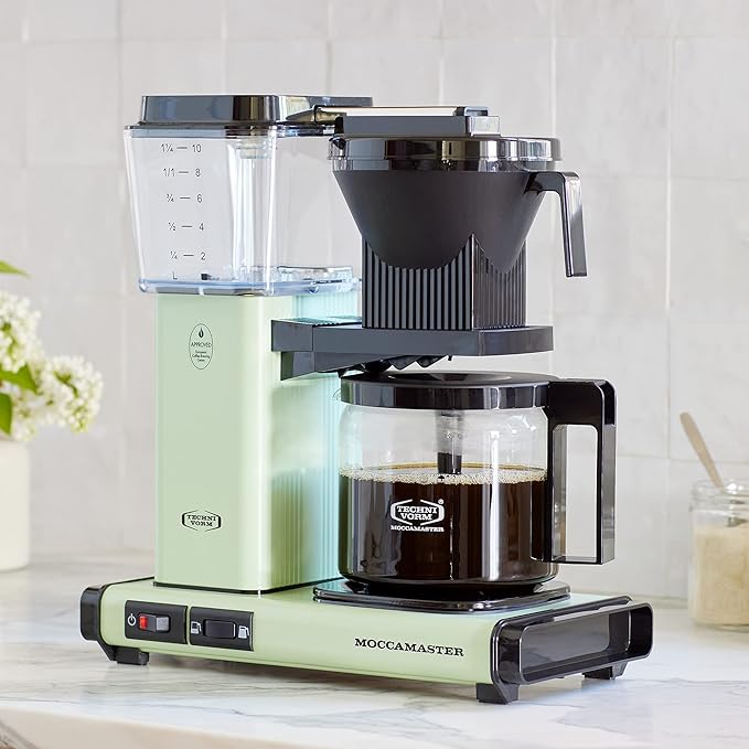 Moccamaster 53925 KBGV Select 10-Cup Coffee Maker, Pistachio Green, 40 ounce, 10-Cup, 1.25L