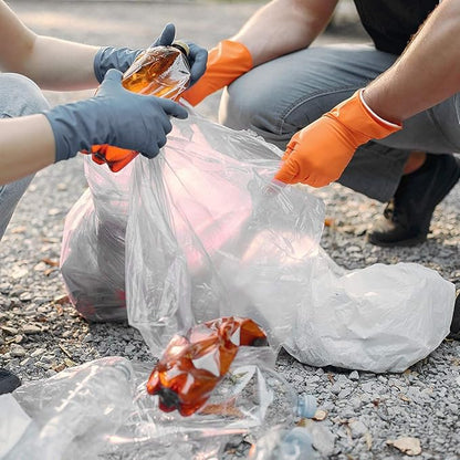 Tasker 30-33 Gallon Trash Bags Heavy Duty (Value 100/Bags w/Ties) Clear Large Plastic Recycling Garbage Bags. 30 Gal, 32 Gallon Clear Large Trash Bags