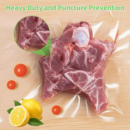MakMeFre100 Count Vacuum Sealer Bags 50 of Each Size 50 Quart 8"X12"and 50 Gallon11"X16", BPA Free Sous Vide Seal a Meal Commercial Grade Vacuum Seal PreCut Combo Pack Bag