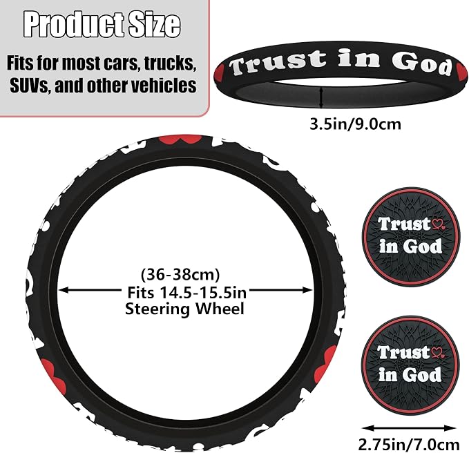 Christian Trust in God Steering Wheel Cover