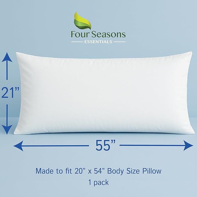 Body Size Pillow Protector 21" W x 55" L – Waterproof Zippered Pillow Cover Hypoallergenic Dust Proof Pillowcase Encasement