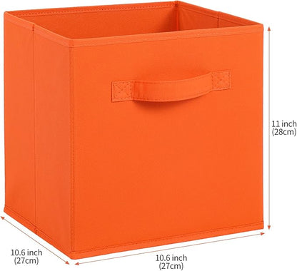 Stero Fabric Storage Bins 6 Pack Fun Colored Durable Storage Cubes with Handles Foldable Cube Baskets for Home, Kids Room, Closet and Toys Organization Multi Colors-2