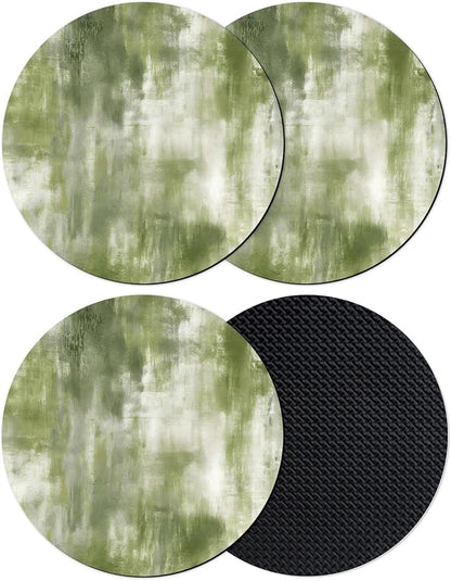 Sage Green Coasters Set of 4, Absorbent Coasters