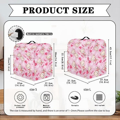 Cartoon Bear Lover Stand Mixer Covers for Women Kitchen Appliance Dust Covers Protective Compatible with 6-8 Quart Kitchen Aid Stand Mixer Cartoon Gnome Mixer Cover